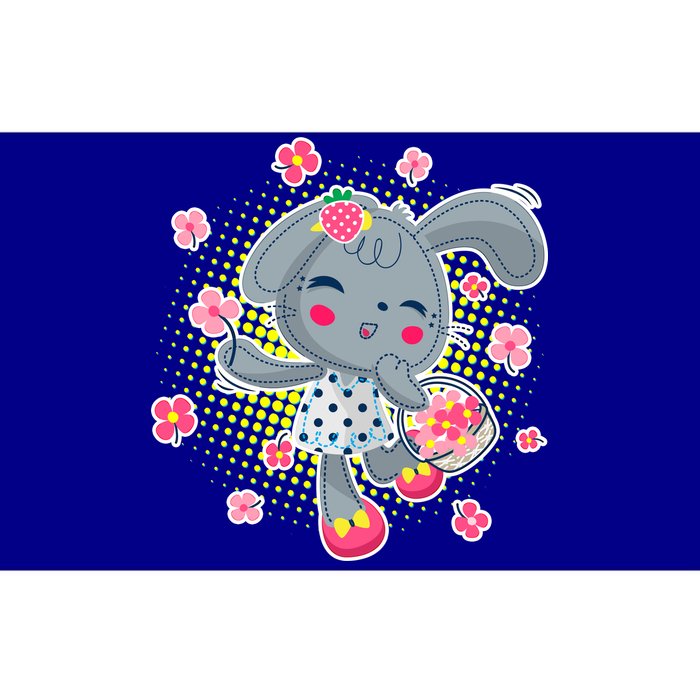 Cute Flower Easter Bunny Bumper Sticker