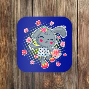 Cute Flower Easter Bunny Coaster