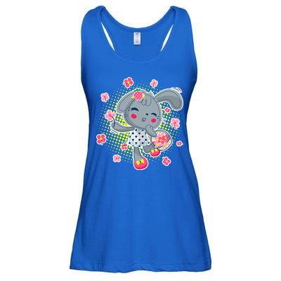 Cute Flower Easter Bunny Ladies Essential Flowy Tank