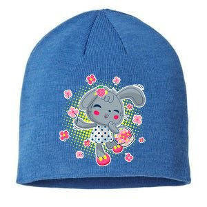 Cute Flower Easter Bunny Sustainable Beanie