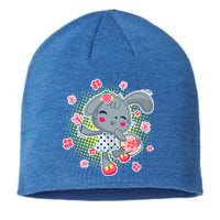 Cute Flower Easter Bunny Sustainable Beanie