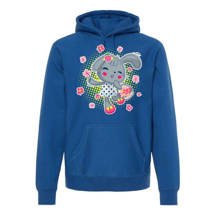 Cute Flower Easter Bunny Premium Hoodie