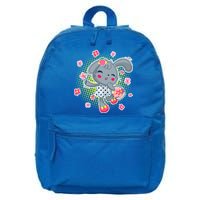 Cute Flower Easter Bunny 16 in Basic Backpack