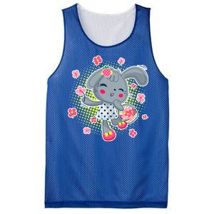 Cute Flower Easter Bunny Mesh Reversible Basketball Jersey Tank