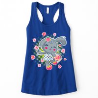 Cute Flower Easter Bunny Womens Tank Top