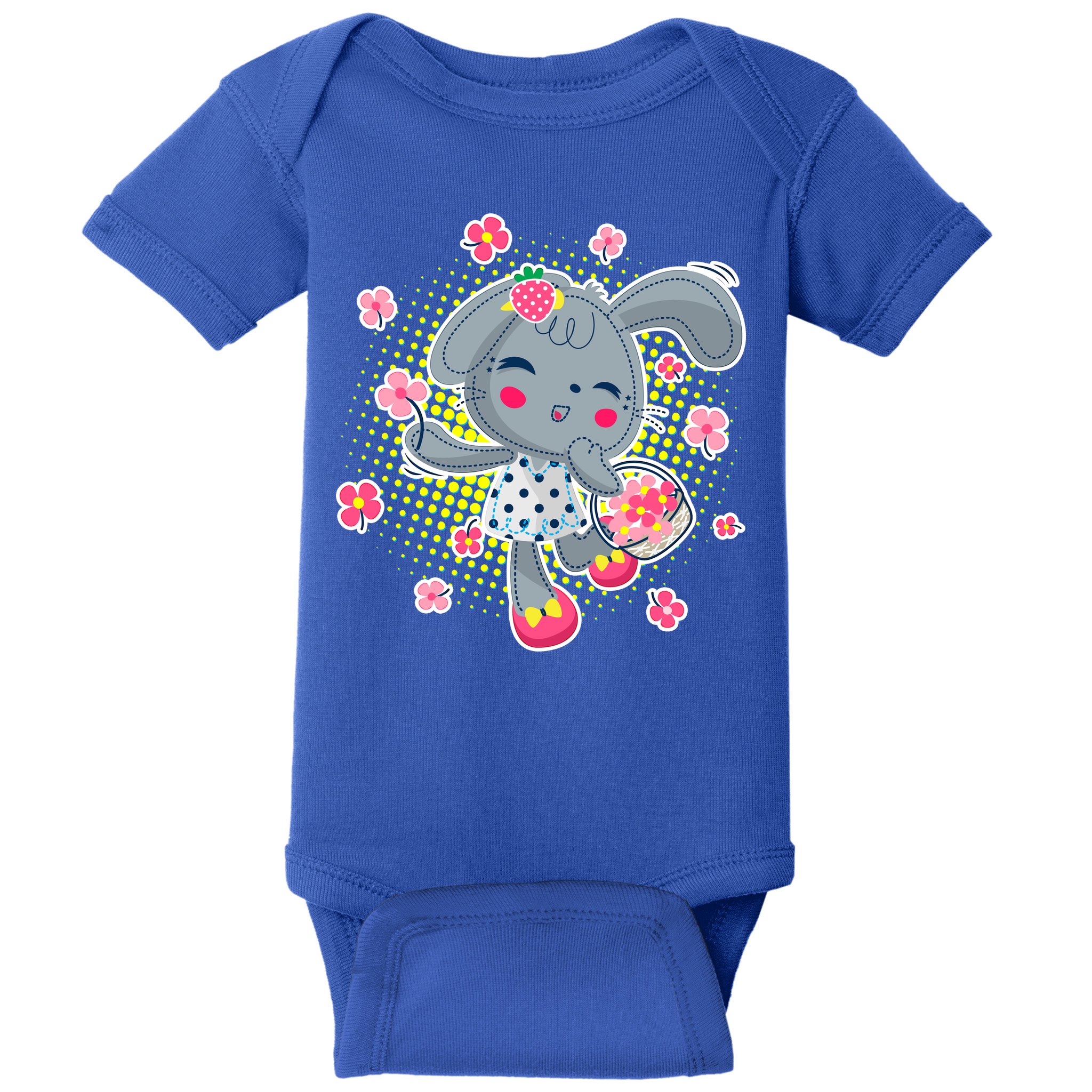 Cute Flower Easter Bunny Baby Bodysuit
