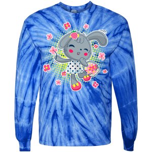 Cute Flower Easter Bunny Tie-Dye Long Sleeve Shirt