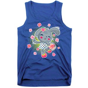 Cute Flower Easter Bunny Tank Top