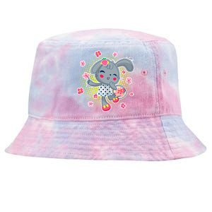 Cute Flower Easter Bunny Tie-Dyed Bucket Hat