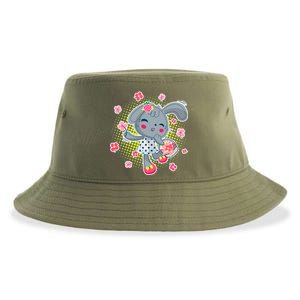 Cute Flower Easter Bunny Sustainable Bucket Hat