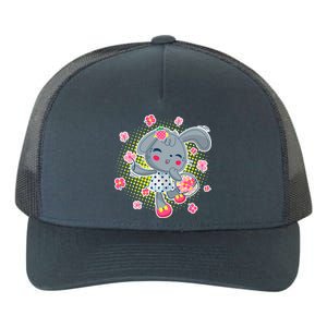 Cute Flower Easter Bunny Yupoong Adult 5-Panel Trucker Hat