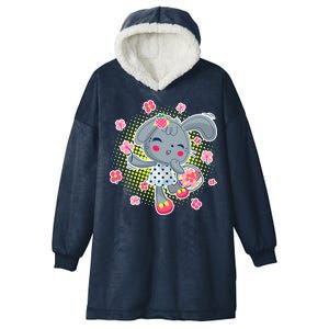 Cute Flower Easter Bunny Hooded Wearable Blanket