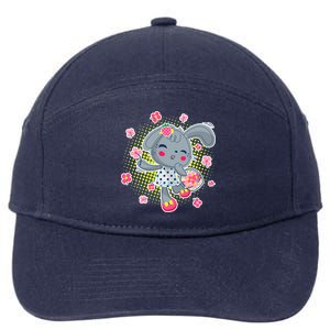 Cute Flower Easter Bunny 7-Panel Snapback Hat