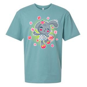 Cute Flower Easter Bunny Sueded Cloud Jersey T-Shirt