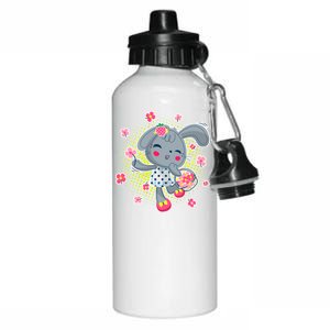 Cute Flower Easter Bunny Aluminum Water Bottle