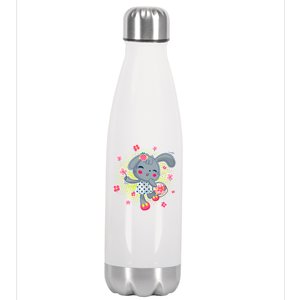 Cute Flower Easter Bunny Stainless Steel Insulated Water Bottle