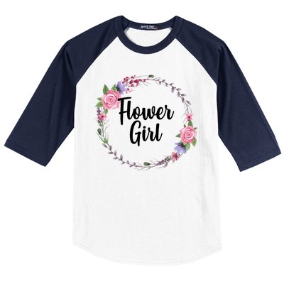 Cute Flower Girl Wedding Baseball Sleeve Shirt