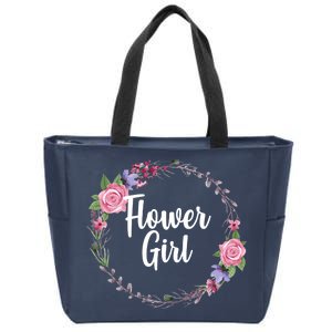 Cute Flower Girl Wedding Zip Tote Bag