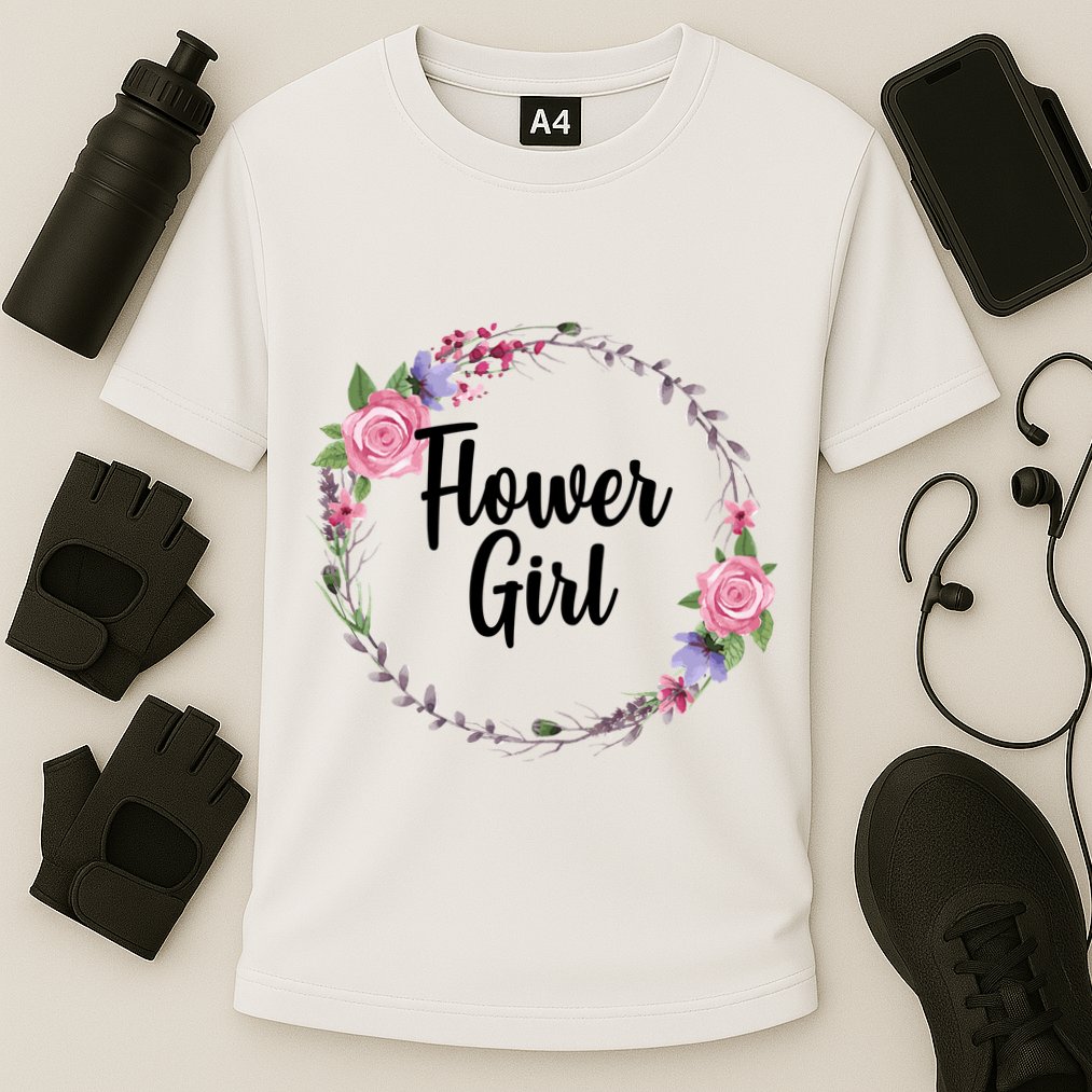 Cute Flower Girl Wedding Cooling Performance Crew T-Shirt