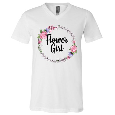 Cute Flower Girl Wedding V-Neck T-Shirt