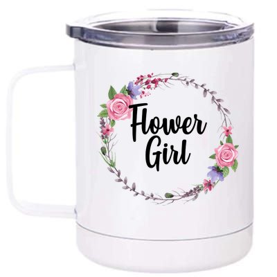 Cute Flower Girl Wedding 12 oz Stainless Steel Tumbler Cup