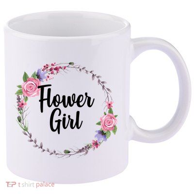 Cute Flower Girl Wedding 11oz C Handle Ceramic Mug