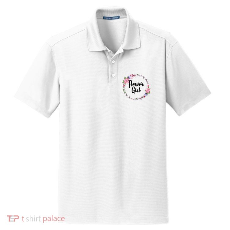 Cute Flower Girl Wedding Dry Zone Grid Polo