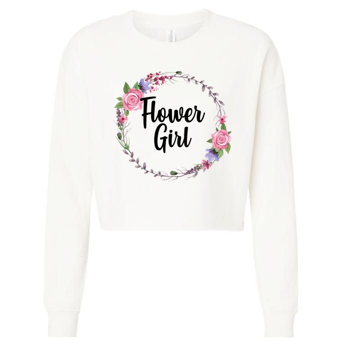 Cute Flower Girl Wedding Cropped Pullover Crew