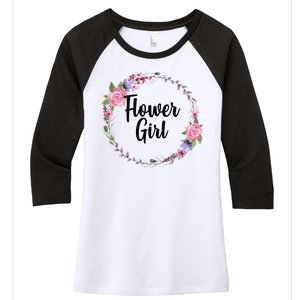 Cute Flower Girl Wedding Women's Tri-Blend 3/4-Sleeve Raglan Shirt