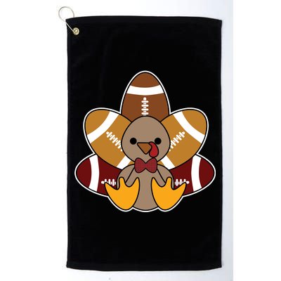 Cute Football Turkey Thanksgiving Platinum Collection Golf Towel