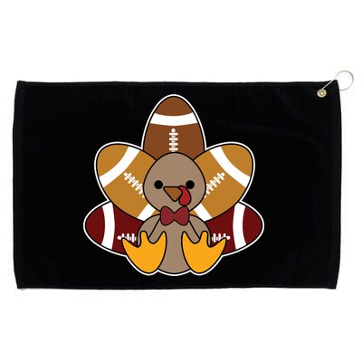 Cute Football Turkey Thanksgiving Grommeted Golf Towel