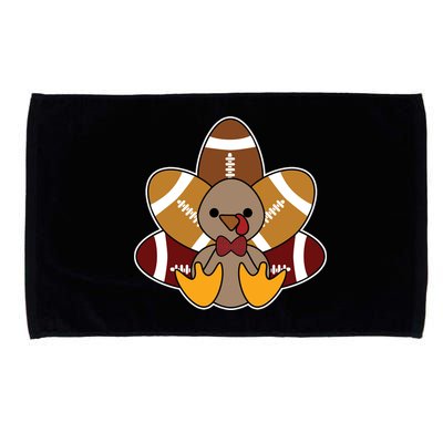 Cute Football Turkey Thanksgiving Microfiber Hand Towel