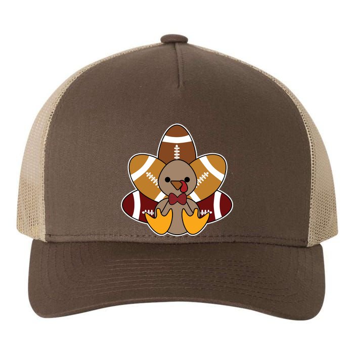 Cute Football Turkey Thanksgiving Yupoong Adult 5-Panel Trucker Hat