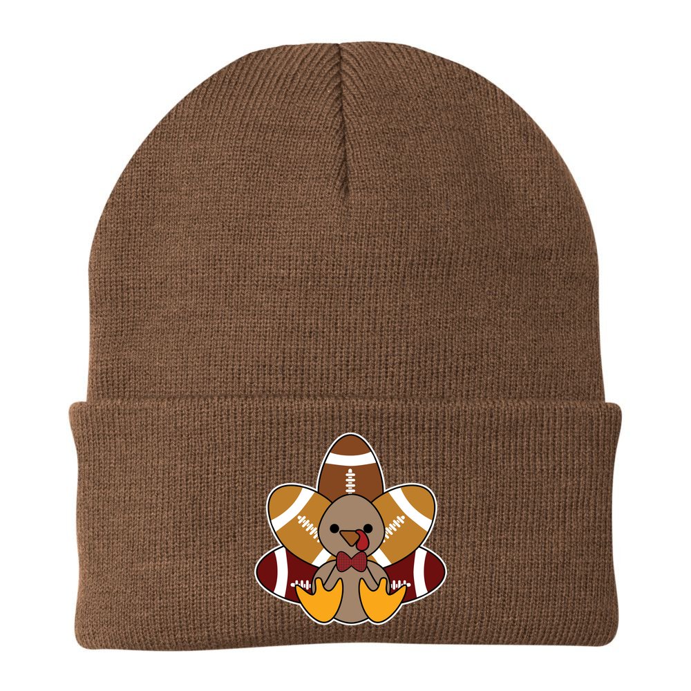 Cute Football Turkey Thanksgiving Beanie