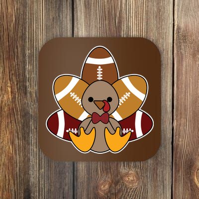 Cute Football Turkey Thanksgiving Coaster