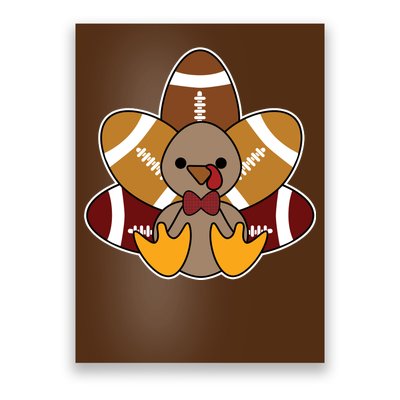 Cute Football Turkey Thanksgiving Poster