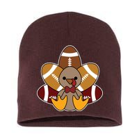 Cute Football Turkey Thanksgiving Short Acrylic Beanie