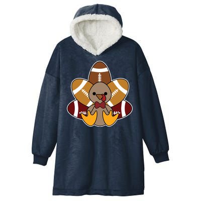 Cute Football Turkey Thanksgiving Hooded Wearable Blanket