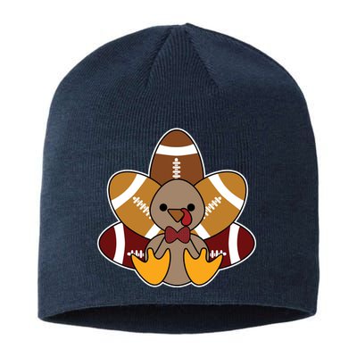 Cute Football Turkey Thanksgiving Sustainable Beanie