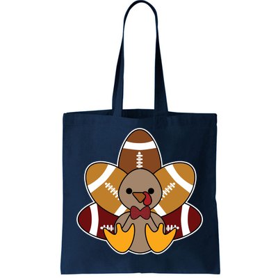 Cute Football Turkey Thanksgiving Tote Bag