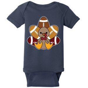 Cute Football Turkey Thanksgiving Baby Bodysuit