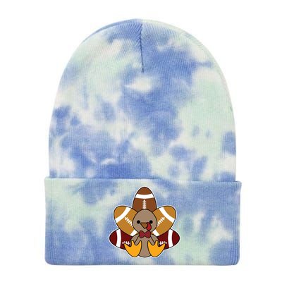 Cute Football Turkey Thanksgiving Tie Dye 12in Knit Beanie