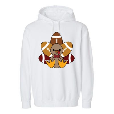 Cute Football Turkey Thanksgiving Garment-Dyed Fleece Hoodie