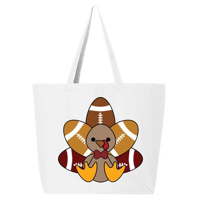 Cute Football Turkey Thanksgiving 25L Jumbo Tote