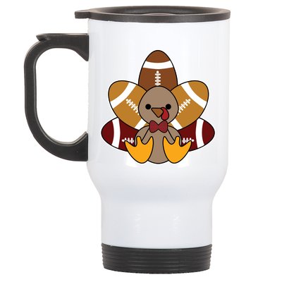 Cute Football Turkey Thanksgiving Stainless Steel Travel Mug