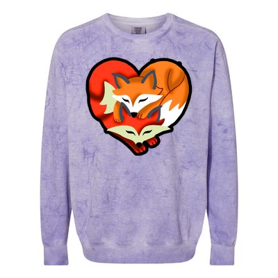 Cute Foxy Heart Fox Lover Colorblast Crewneck Sweatshirt