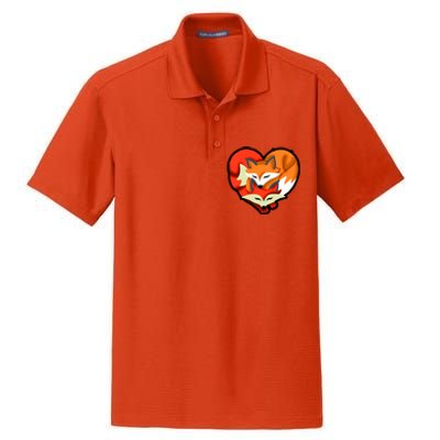 Cute Foxy Heart Fox Lover Dry Zone Grid Polo