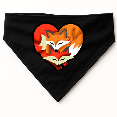 Cute Foxy Heart Fox Lover USA-Made Doggie Bandana