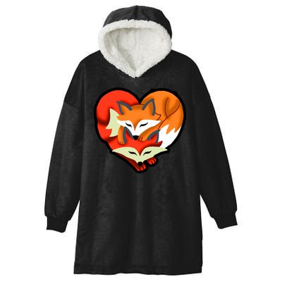 Cute Foxy Heart Fox Lover Hooded Wearable Blanket