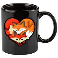 Cute Foxy Heart Fox Lover 11oz C Handle Ceramic Mug